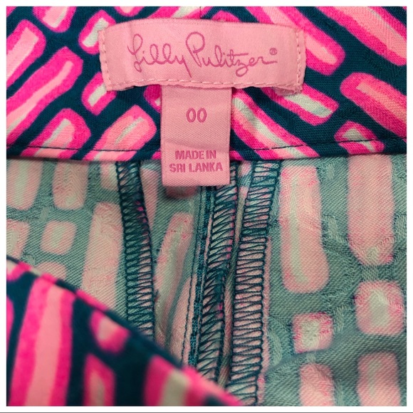 NEW Lilly Pulitzer Size 00 Mandevilla Pink Slathouse Kelly Pants - Picture 3 of 4